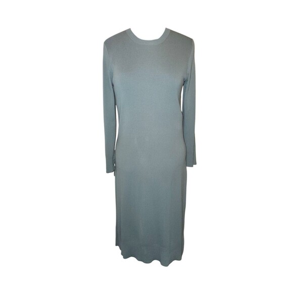 Mila Owen Rayon Blend muted mint green knit long Tie sleeve Splits sweater M/L - Picture 1 of 6